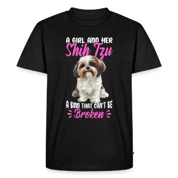 Propriétaire de chien Shih Tzu - T-shirt Premium bio Homme - noir - Devant - Nico (187cm)
