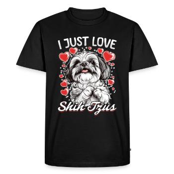 Propriétaire de chien Shih Tzu - T-shirt Premium bio Homme - noir - Devant - Nico (187cm)
