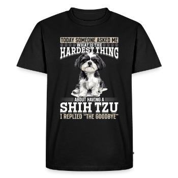 Propriétaire de chien Shih Tzu - T-shirt Premium bio Homme - noir - Devant - Nico (187cm)