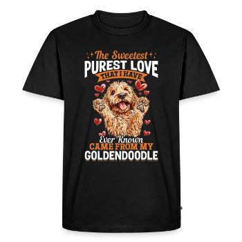 Propriétaire de chien Goldendoodle - T-shirt Premium bio Homme - noir - Devant - Nico (187cm)