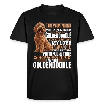 Propriétaire de chien Goldendoodle - T-shirt Premium bio Homme - noir - Devant - Nico (187cm)