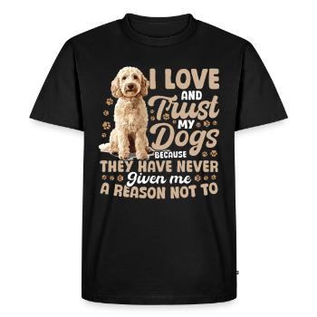 Propriétaire de chien Goldendoodle - T-shirt Premium bio Homme - noir - Devant - Nico (187cm)