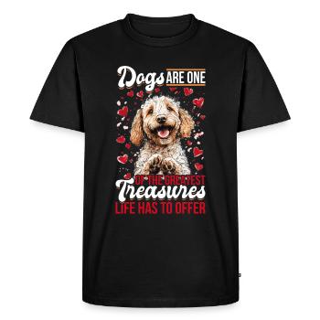 Propriétaire de chien Goldendoodle - T-shirt Premium bio Homme - noir - Devant - Nico (187cm)
