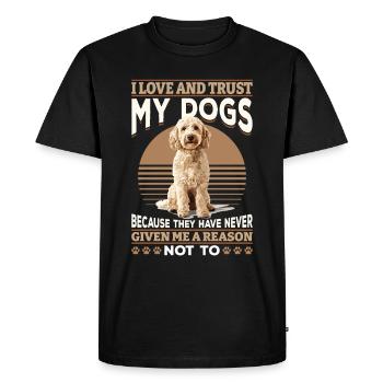 Propriétaire de chien Goldendoodle - T-shirt Premium bio Homme - noir - Devant - Nico (187cm)