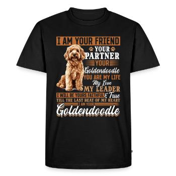 Propriétaire de chien Goldendoodle - T-shirt Premium bio Homme - noir - Devant - Nico (187cm)