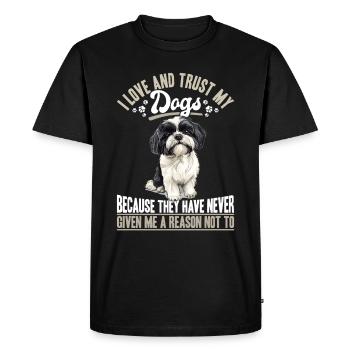 Propriétaire de chien Shih Tzu - T-shirt Premium bio Homme - noir - Devant - Nico (187cm)