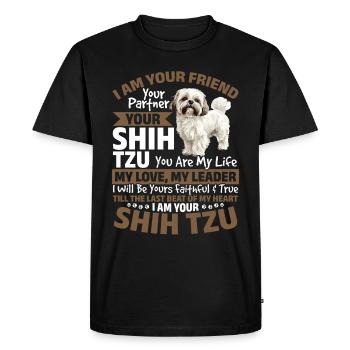 Propriétaire de chien Shih Tzu - T-shirt Premium bio Homme - noir - Devant - Nico (187cm)