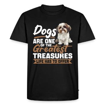 Propriétaire de chien Shih Tzu - T-shirt Premium bio Homme - noir - Devant - Nico (187cm)