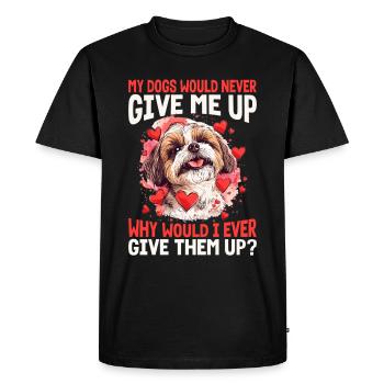 Propriétaire de chien Shih Tzu - T-shirt Premium bio Homme - noir - Devant - Nico (187cm)