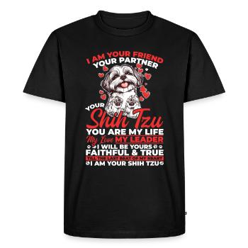 Propriétaire de chien Shih Tzu - T-shirt Premium bio Homme - noir - Devant - Nico (187cm)