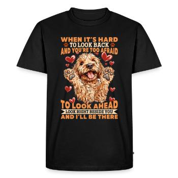 Propriétaire de chien Goldendoodle - T-shirt Premium bio Homme - noir - Devant - Nico (187cm)