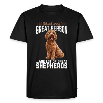 Propriétaire de chien Goldendoodle - T-shirt Premium bio Homme - noir - Devant - Nico (187cm)