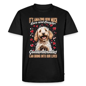 Propriétaire de chien Goldendoodle - T-shirt Premium bio Homme - noir - Devant - Nico (187cm)