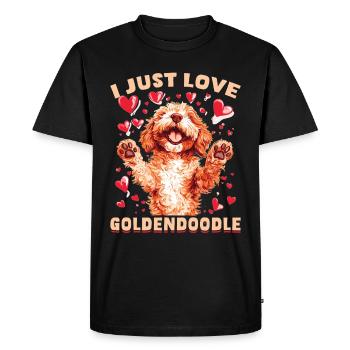 Propriétaire de chien Goldendoodle - T-shirt Premium bio Homme - noir - Devant - Nico (187cm)