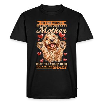 Propriétaire de chien Goldendoodle - T-shirt Premium bio Homme - noir - Devant - Nico (187cm)