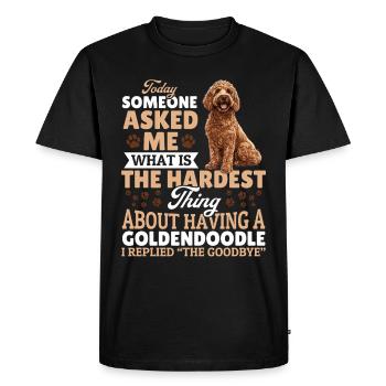 Propriétaire de chien Goldendoodle - T-shirt Premium bio Homme - noir - Devant - Nico (187cm)