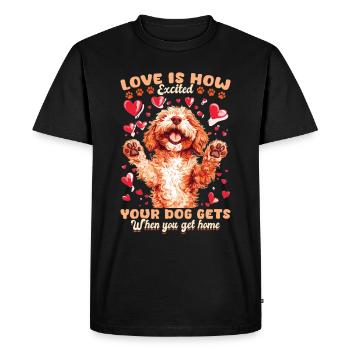 Propriétaire de chien Goldendoodle - T-shirt Premium bio Homme - noir - Devant - Nico (187cm)