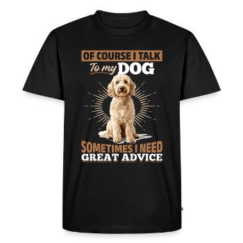 Propriétaire de chien Goldendoodle - T-shirt Premium bio Homme - noir - Devant - Nico (187cm)