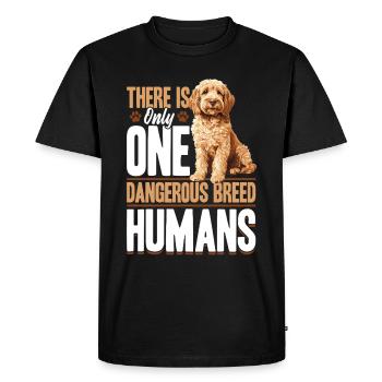Propriétaire de chien Goldendoodle - T-shirt Premium bio Homme - noir - Devant - Nico (187cm)