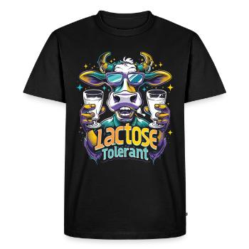 Lactose tolerant - Men's Premium Organic T-Shirt - black - Front - Nico (187cm)