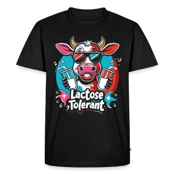 Lactose tolerant - Men's Premium Organic T-Shirt - black - Front - Nico (187cm)