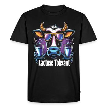 Lactose tolerant - Men's Premium Organic T-Shirt - black - Front - Nico (187cm)
