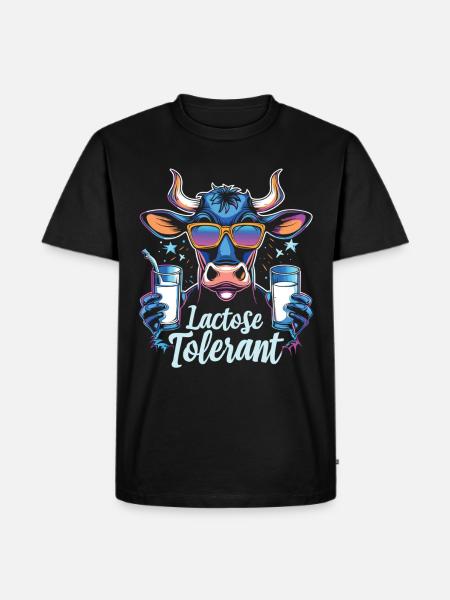 Laktose tolerant - Männer Premium Bio T-Shirt - Schwarz