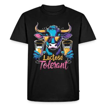Lactose tolerant - Men's Premium Organic T-Shirt - black - Front - Nico (187cm)