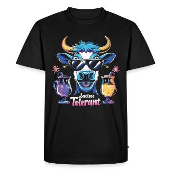 Lactose tolerant - Men's Premium Organic T-Shirt - black - Front - Nico (187cm)