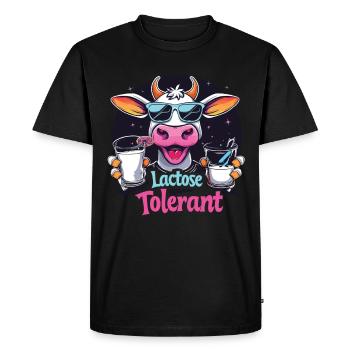 Lactose tolerant - Men's Premium Organic T-Shirt - black - Front - Nico (187cm)