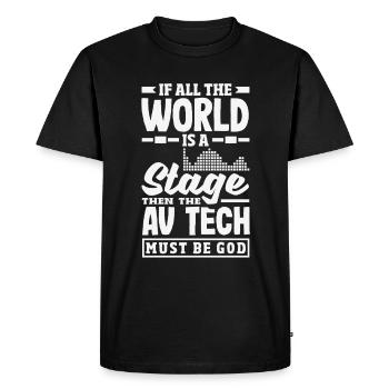 Drôle de technicien audiovisuel AV Tec - T-shirt Premium bio Homme - noir - Devant - Nico (187cm)