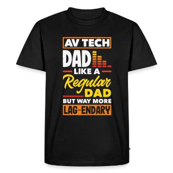 Drôle de technicien audiovisuel AV Tec - T-shirt Premium bio Homme - noir - Devant - Nico (187cm)