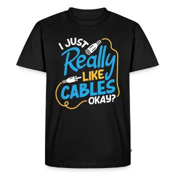 Drôle de technicien audiovisuel AV Tec - T-shirt Premium bio Homme - noir - Devant - Nico (187cm)