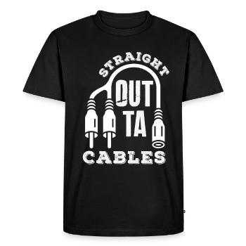 Drôle de technicien audiovisuel AV Tec - T-shirt Premium bio Homme - noir - Devant - Nico (187cm)