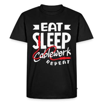 Drôle de technicien audiovisuel AV Tec - T-shirt Premium bio Homme - noir - Devant - Nico (187cm)