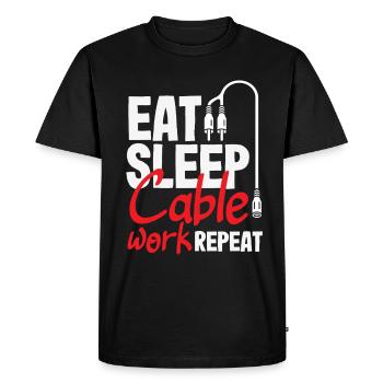 Drôle de technicien audiovisuel AV Tec - T-shirt Premium bio Homme - noir - Devant - Nico (187cm)
