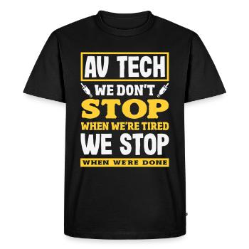 Drôle de technicien audiovisuel AV Tec - T-shirt Premium bio Homme - noir - Devant - Nico (187cm)