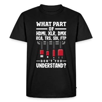 Drôle de technicien audiovisuel AV Tec - T-shirt Premium bio Homme - noir - Devant - Nico (187cm)