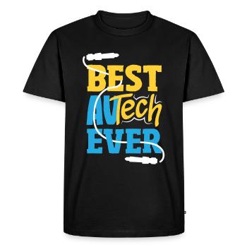 Drôle de technicien audiovisuel AV Tec - T-shirt Premium bio Homme - noir - Devant - Nico (187cm)