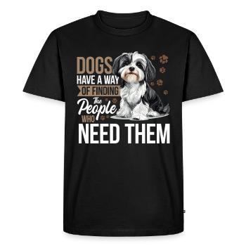 Mignon propriétaire de chien havanais - T-shirt Premium bio Homme - noir - Devant - Nico (187cm)
