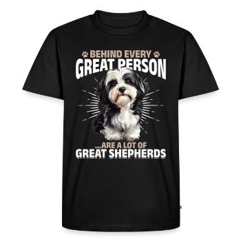 Mignon propriétaire de chien havanais - T-shirt Premium bio Homme - noir - Devant - Nico (187cm)