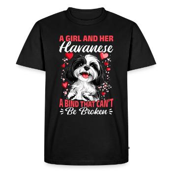 Mignon propriétaire de chien havanais - T-shirt Premium bio Homme - noir - Devant - Nico (187cm)