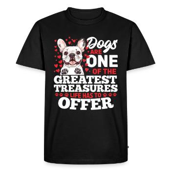Bouledogue français Frenchie Propriétaire de chien - T-shirt Premium bio Homme - noir - Devant - Nico (187cm)