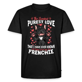 Bouledogue français Frenchie Propriétaire de chien - T-shirt Premium bio Homme - noir - Devant - Nico (187cm)