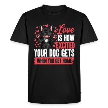 Bouledogue français Frenchie Propriétaire de chien - T-shirt Premium bio Homme - noir - Devant - Nico (187cm)