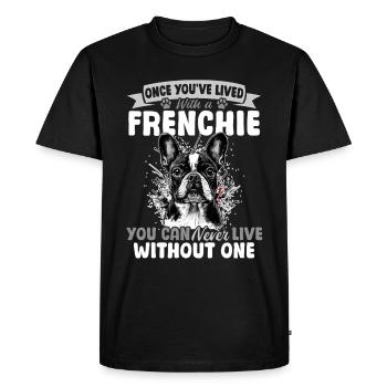 Bouledogue français Frenchie Propriétaire de chien - T-shirt Premium bio Homme - noir - Devant - Nico (187cm)