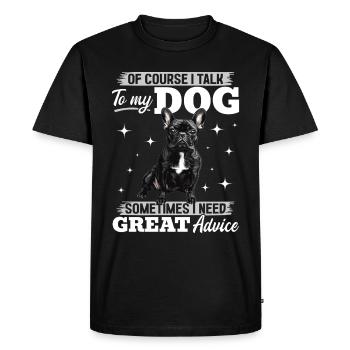 Bouledogue français Frenchie Propriétaire de chien - T-shirt Premium bio Homme - noir - Devant - Nico (187cm)