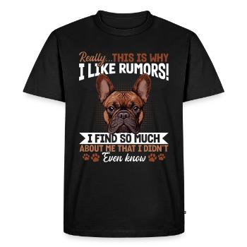 Bouledogue français Frenchie Propriétaire de chien - T-shirt Premium bio Homme - noir - Devant - Nico (187cm)