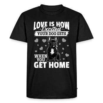 Bouledogue français Frenchie Propriétaire de chien - T-shirt Premium bio Homme - noir - Devant - Nico (187cm)