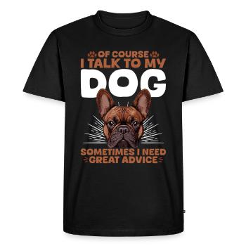 Bouledogue français Frenchie Propriétaire de chien - T-shirt Premium bio Homme - noir - Devant - Nico (187cm)